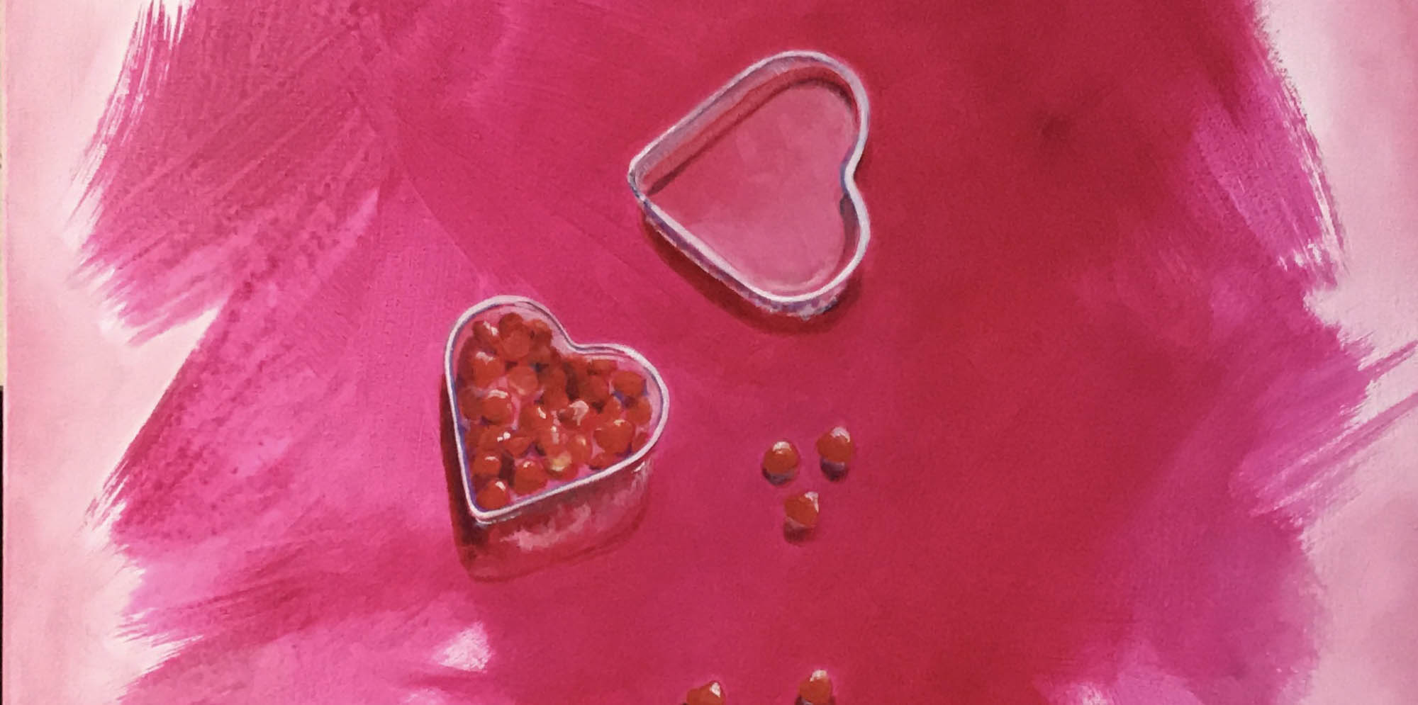 cinnamon hearts is a painting of that delicious heart shaped candy