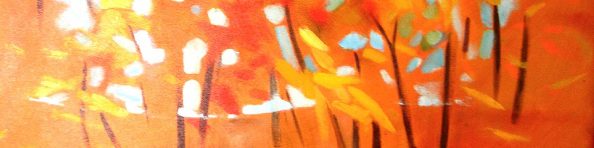 Abstract Fall Trees, painting by Karen OhillipsCurran